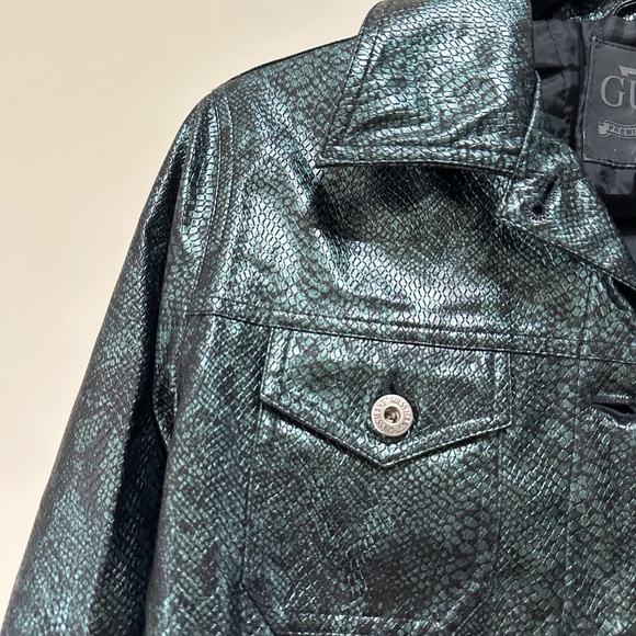 Guess Faux Snakeskin Jacket Vintage 90's Size S - Picture 5 of 9